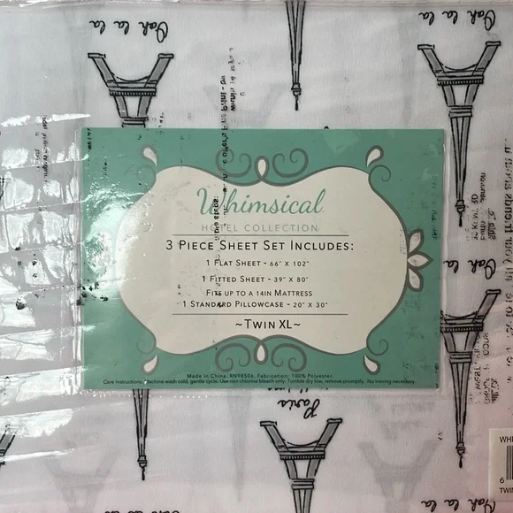 Three piece Paris sheet set size twin XL - Picture 2 of 3